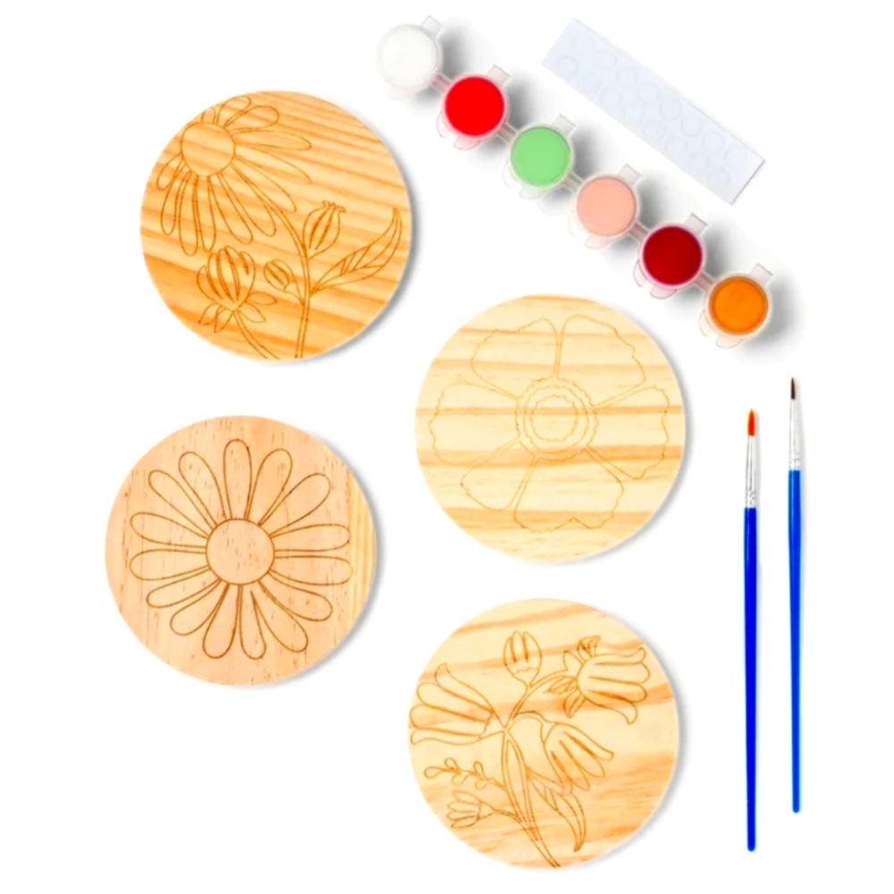 Mondo Llama Make-Your-Own Coaster Kit wooden